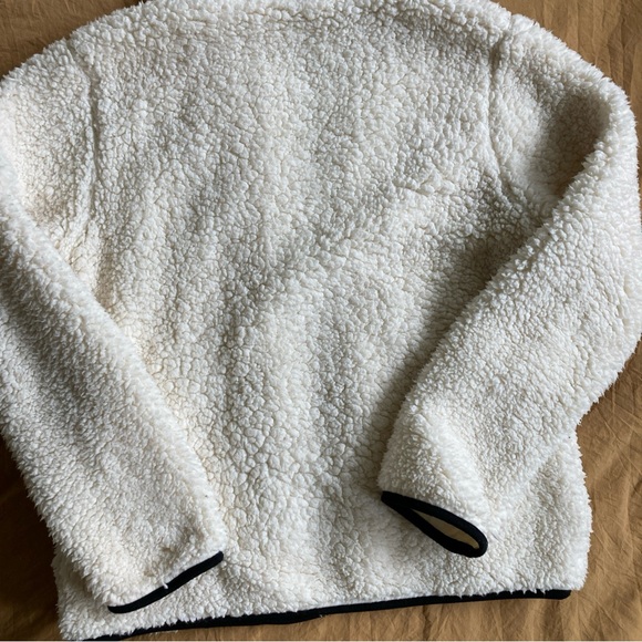 The Sweatshirt Project Women’s Cream Sz M Sherpa Fleece Jacket Full Zip W Pocket - Picture 2 of 5